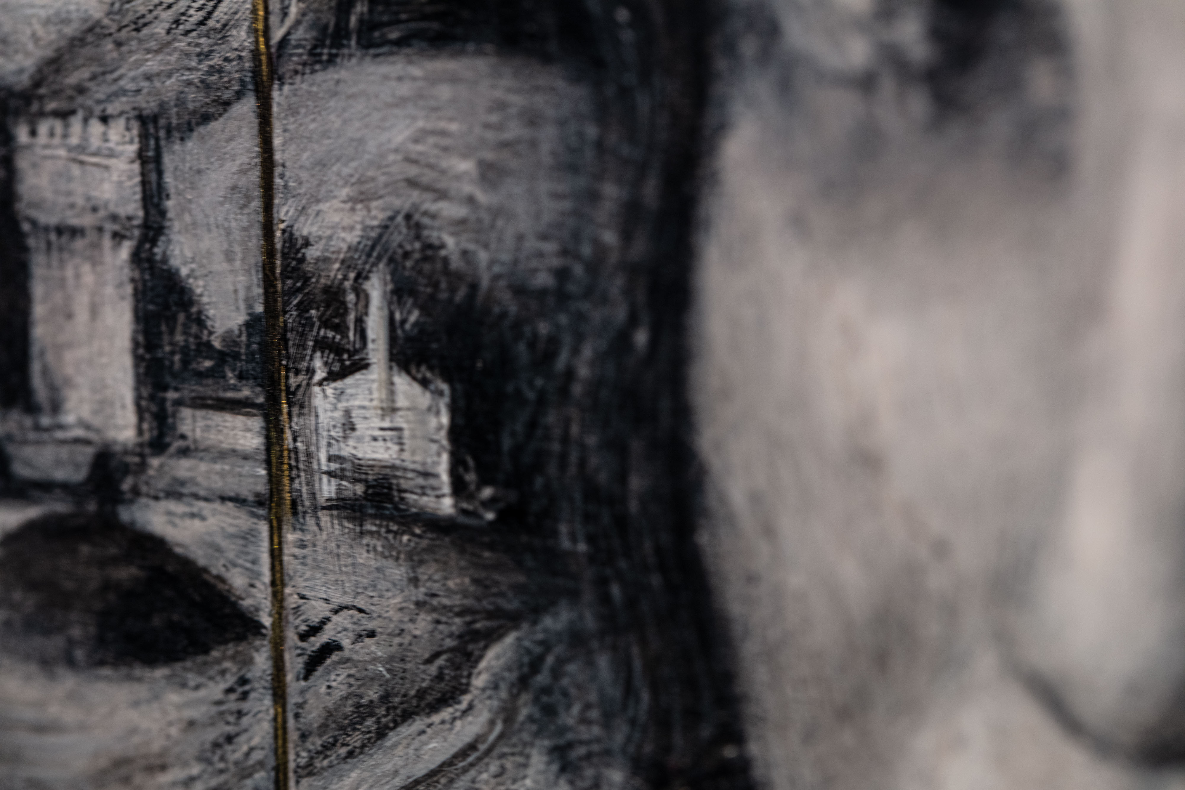 2 - Fibonacci's girl (2020) Acrylics and oil on wood 30x40x2cm - detail 2
